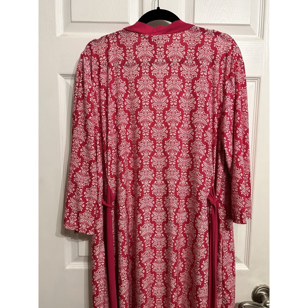 Laura Ashley XL Pink Floral Chinoiserie Robe Intimates Kimono Sleepwear Wrap - Picture 11 of 12
